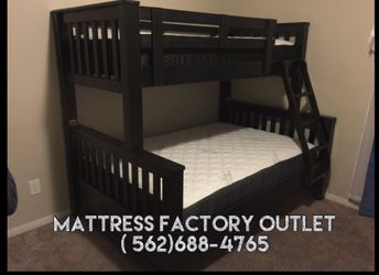 Twin Full Solid Wood Bunkbed & Comfort Mattress (Heavy Duty)