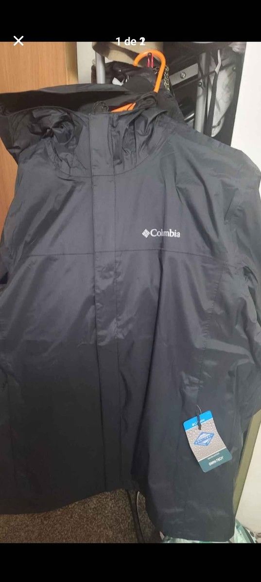 New Mens Columbia Rain Jacket Size L
