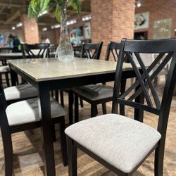 7PC Dining table set Gray & Black colors