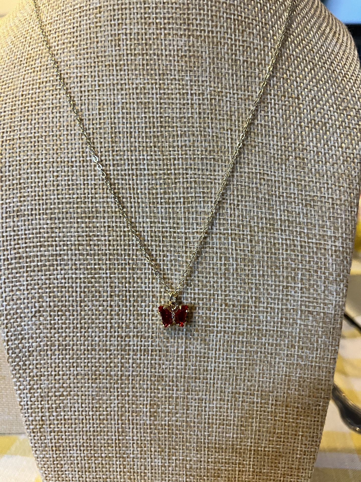 Red Butterfly Necklace 