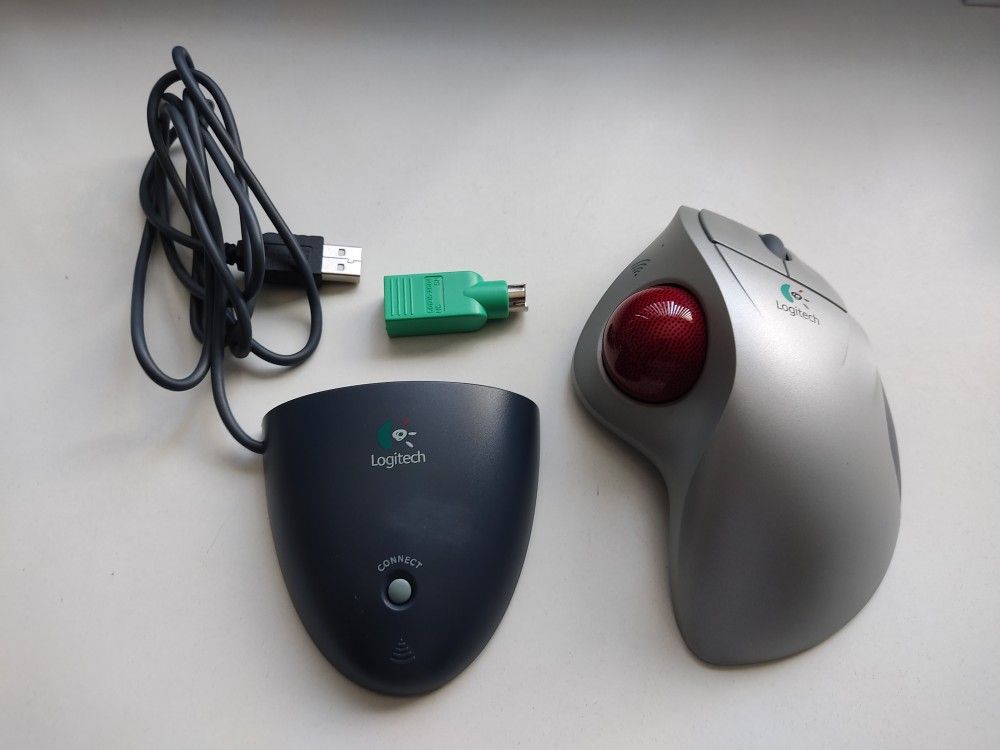 Logitech Cordless TrackMan Wheel Mouse (Model: T-RA18) For Sale