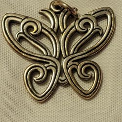 Retired James Avery Silver Large Open Lace Butterfly Pendant Firm Price 
