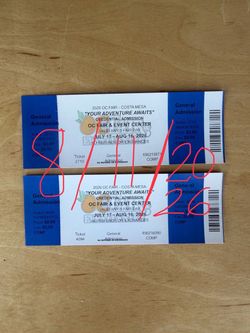 Two (2x) OC Fair Tickets (No Restrictions)