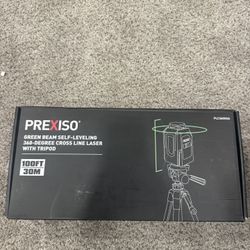 Prexiso Green Beam Self-Leveling 360-Degree Cross Line Laser With Tripod