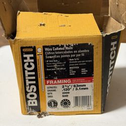 Stanley Bostitch Wire Collated Framing Nails Smooth Shank Length 2/12in  Box Mostly Full