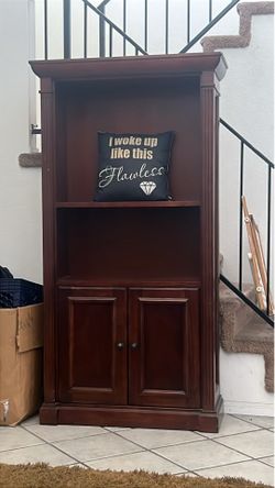 Nice solid wood bookshelf & shelf