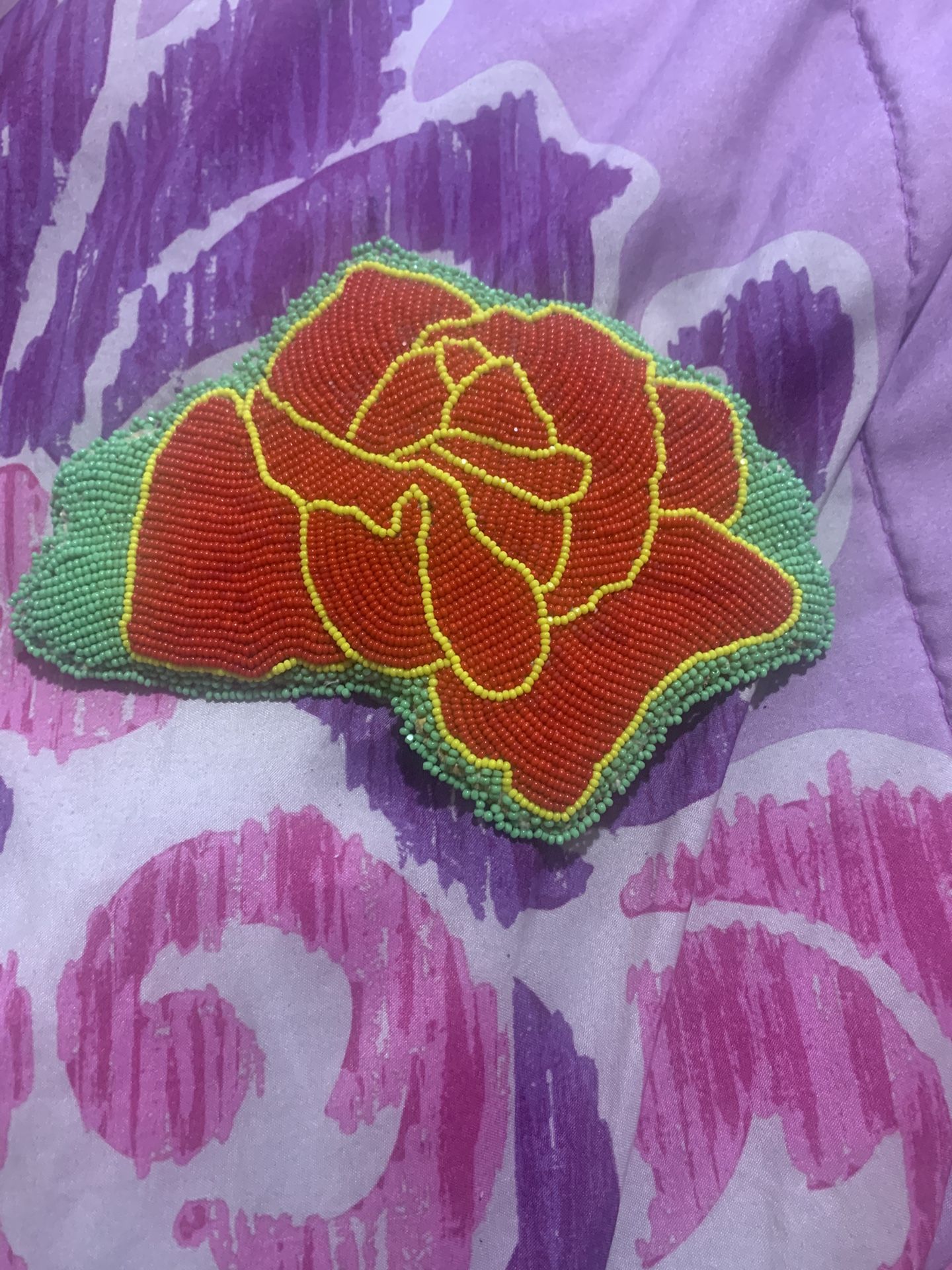 Beaded Rose Barrette