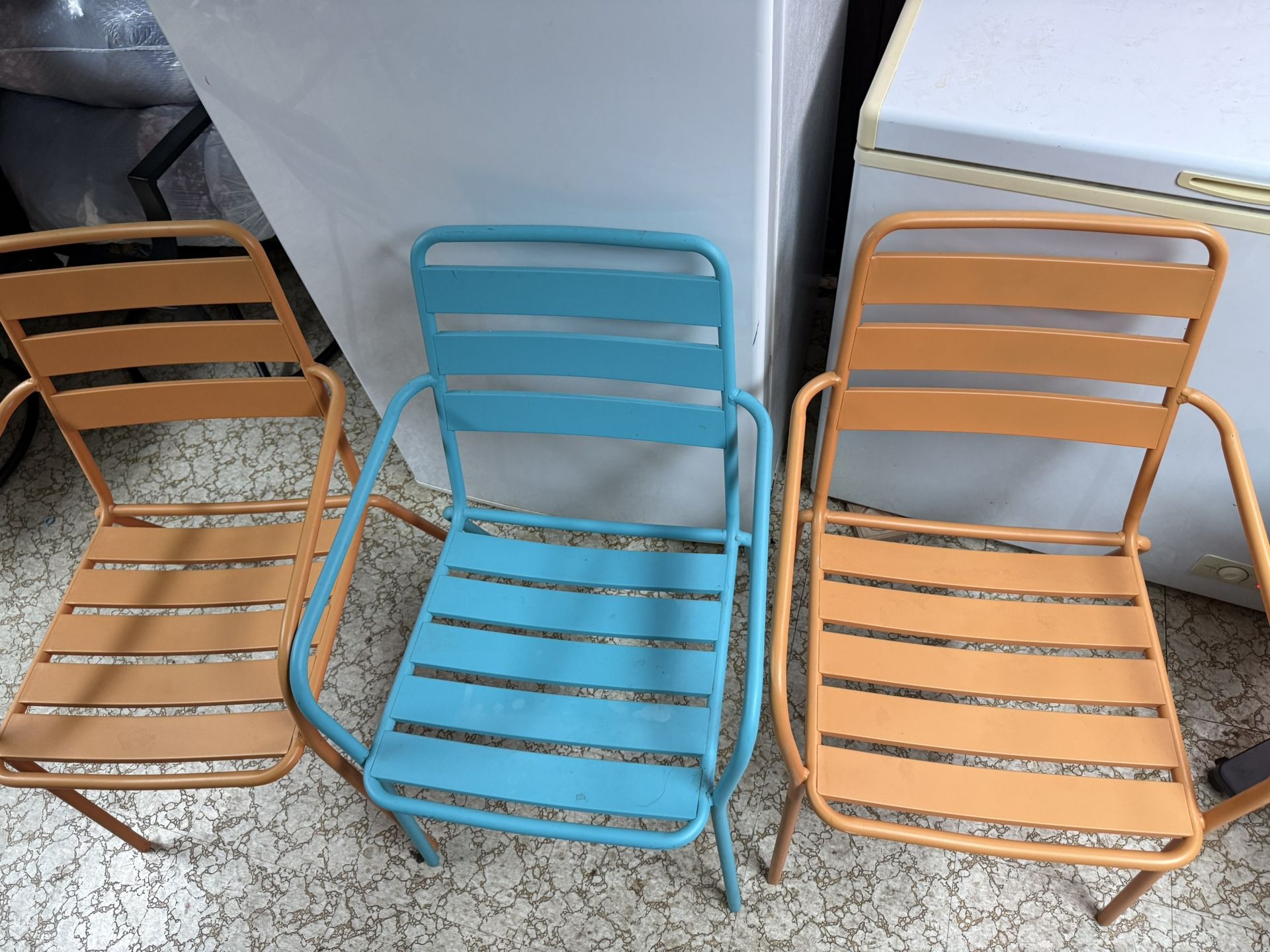 3 Chairs Made Of Metal