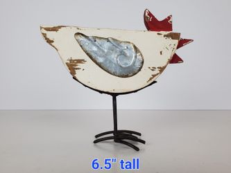 IMAX Home Kenzie Chicken Rustic Distressed Country Home Decor Wood & Iron