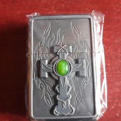 CrossEdge Celtic style Zippo Lighter Green Dot Cross