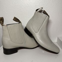 White Leather Boots 