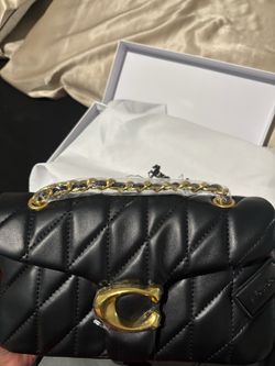 Tabby black Coach Quilted Black Leather Chain Shoulder Bag