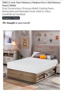 FDW 5-Inch Twin Gel Memory Foam Mattress