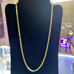 14kt Yellow Gold Byzantine Link Chain