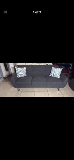 New Sofa!!! Dark gray linen material