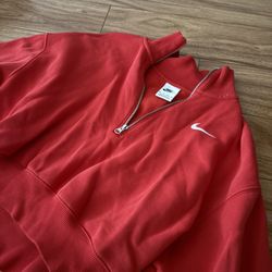 Nike red cropped hoodie