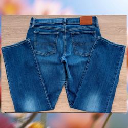 Lucky Brand Mid Rise Straight Blue Denim Jeans 5-Pocket Button Zip Closure