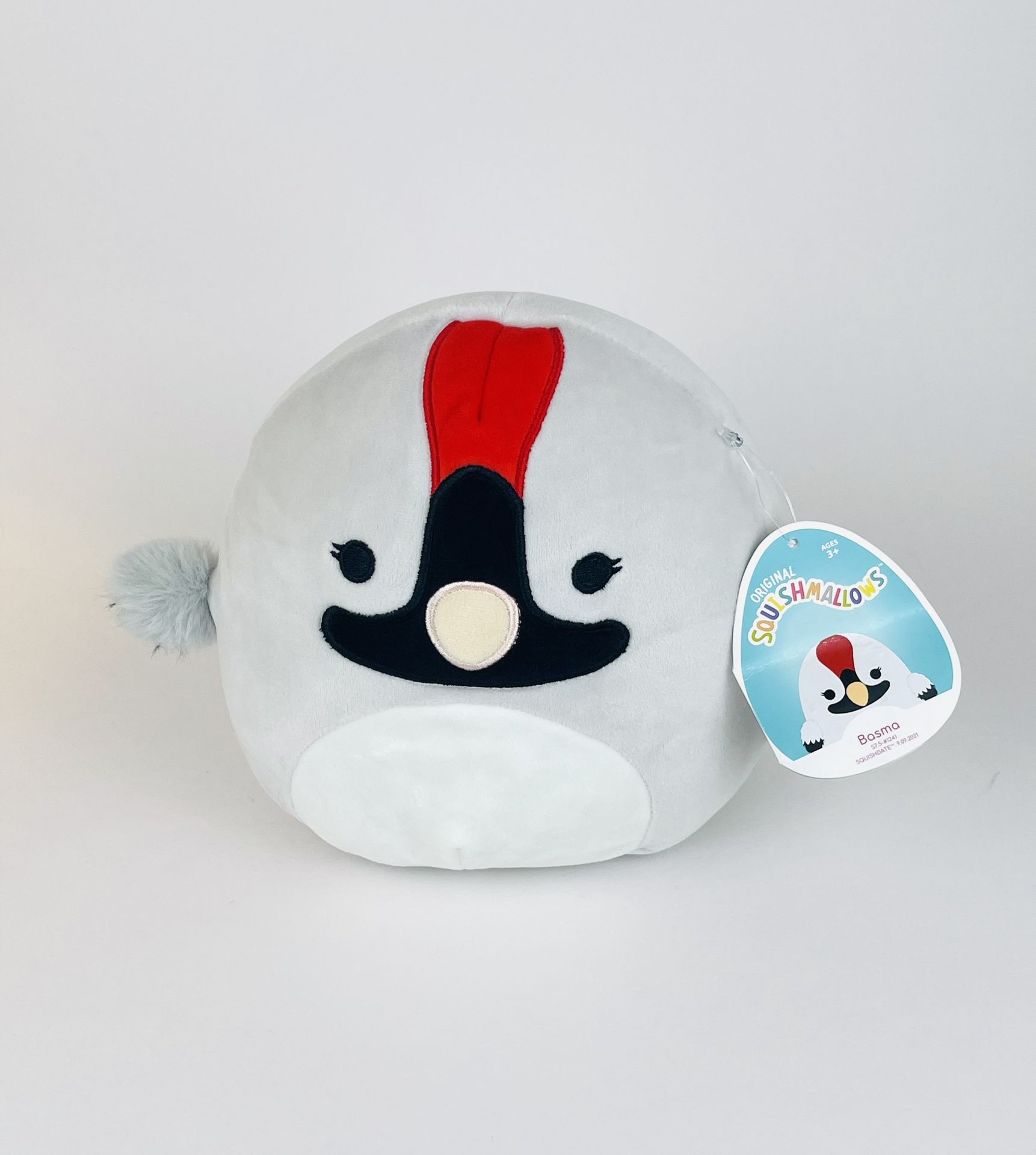 Squishmallow Basma The Grey Whooping Crane Bird 7" Wildlife Plush