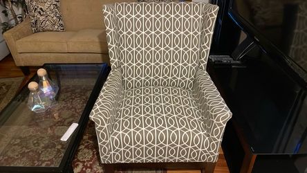 Contemporary Pattern Wing Chair x 2