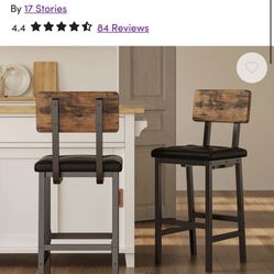  Bar Stools with Backrest