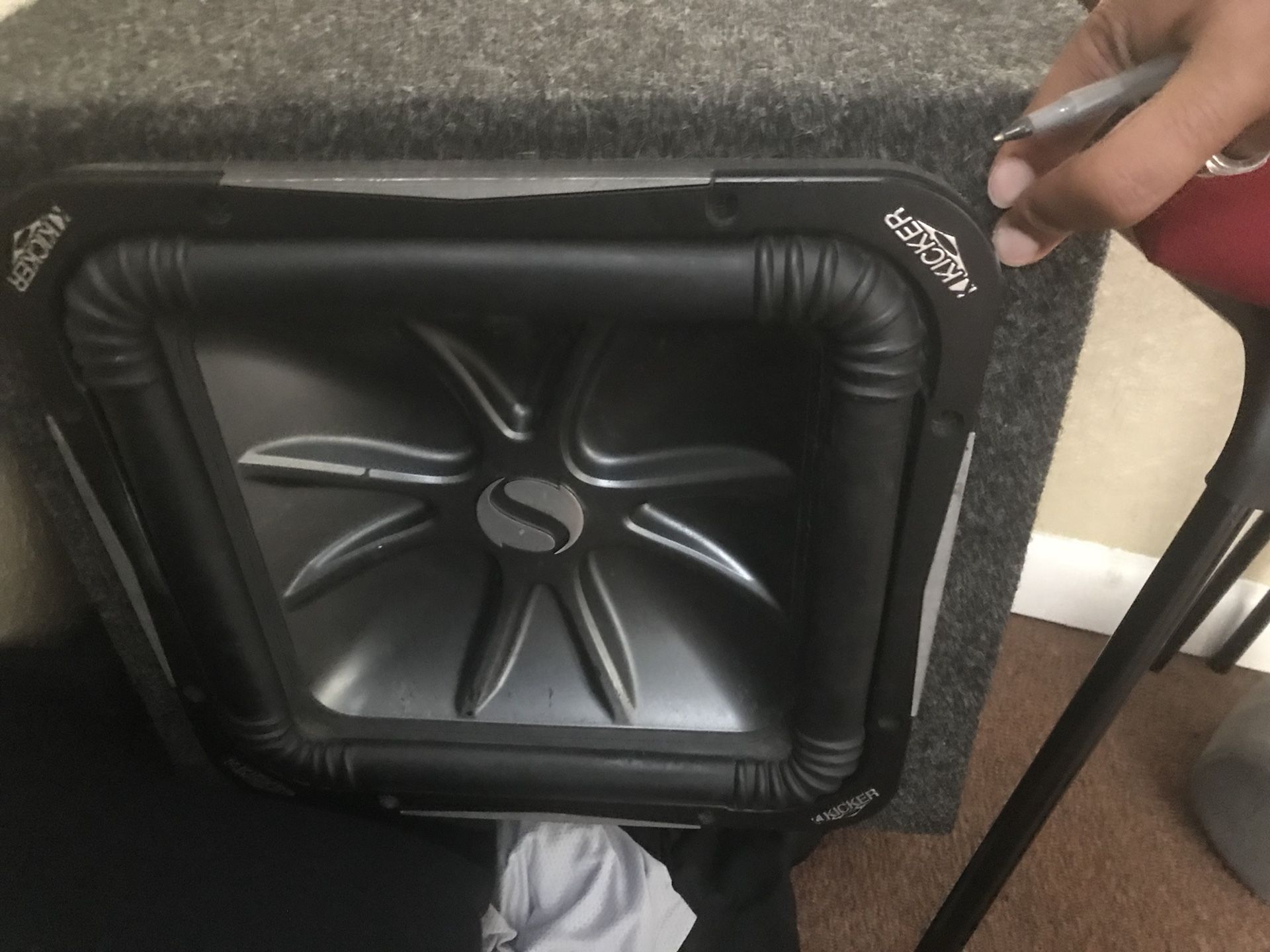 Kicker subwoofer and Rockford amp