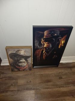 Framed Monkey Wall Art Prints Set of 2