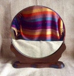 Vintage Round Beveled Dresser Vanity top Mirror