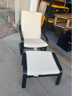 IKEA arm chair and ottoman