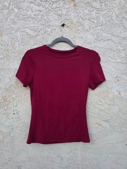 Burgundy Crew Neck Short Sleeve T-Shirt