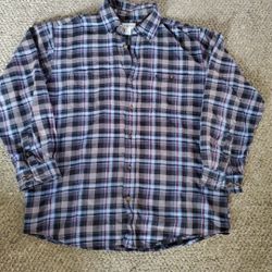 Carhartt Heavy Duty Work Plaid Cotton Buffalo Flannel Soft XL Blue Grey Black