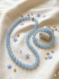 Agate 10mm stone set 10mm size natural stone necklace and bracelet Price-30$ for each set