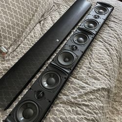Boston Acoustics P400 is a 3-in-1 home theater speaker designed to serve as the left, center, and right channels in a surround sound system