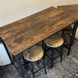 Kitchen Dining Table + 4 Stool Chairs