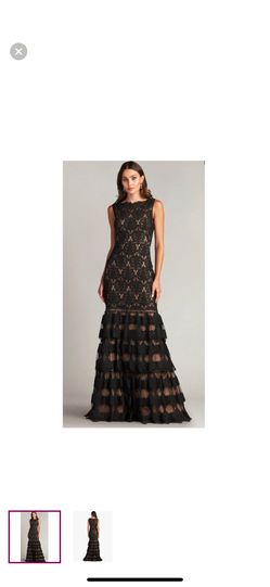 NWT Tadashi Shoji Aniyah Tiered Embroidered Tulle Formal Dress size 10