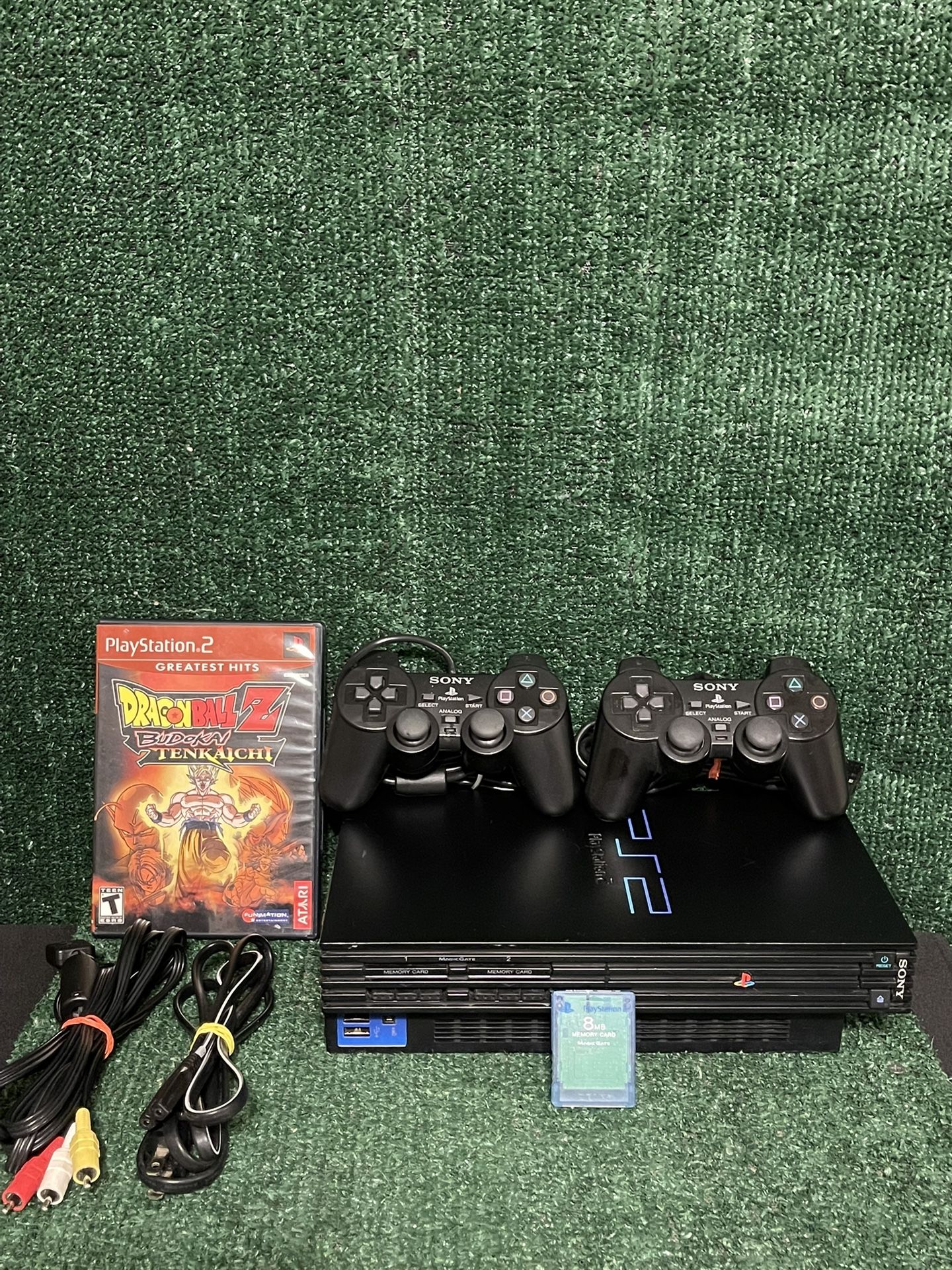 Sony PlayStation 2 (Fat SCPH-35001) W/Controllers,Cables, 1 Game, Memory Card.
