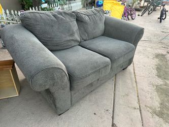 Gray Fabric Loveseat Sofa