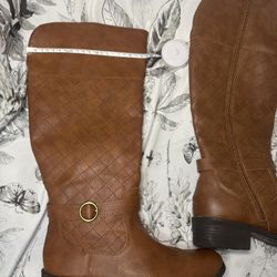 Brown Wide Calf Boots