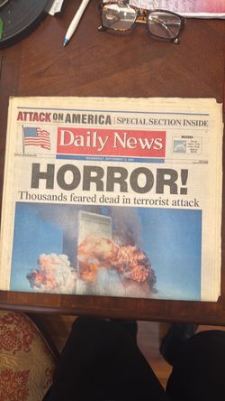 Daily News September 12 2001 9/11 Newspaper