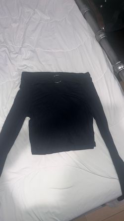 Black Long Sleeve Crop Top