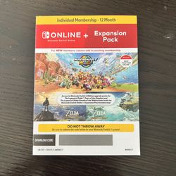 Nintendo Switch 12 Month Online + Zelda BOTW & TOTK Expansion Pack UNUSED
