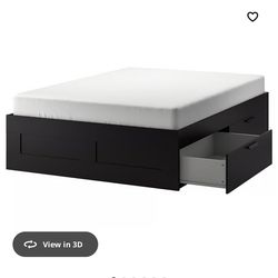 Full size IKEA bed with storage and mattress