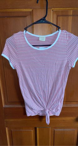 Striped light pink and white shirt