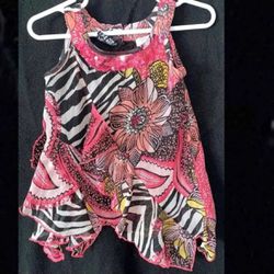 Toddler Girls Size 4T Zebra Sequin Tank Top Blouse