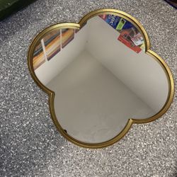 Gold quatrefoil mirror
