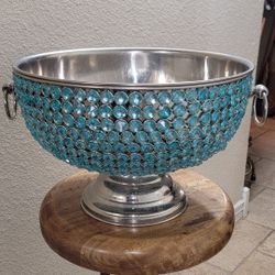 Tiffany Blue Bling Party Punch Bowl Ice Bucket 
