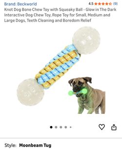 Beckworld Glow-in-the-Dark Knot Dog Bone Chew Toy – Moonbeam Tug