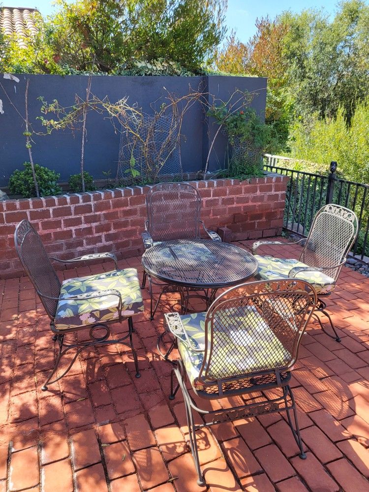 Patio Furniture 4 Chairs Table Metal