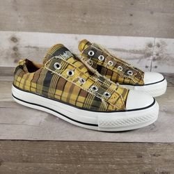 Plaid Low Top Converse Canvas Sneakers