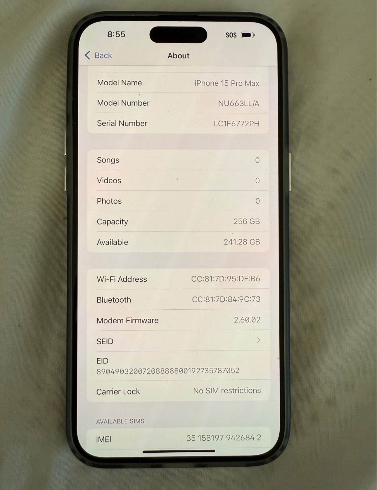 iPhone 15 Pro Max 256 Gb Unlocked