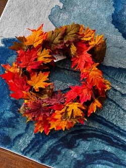 24” D Fall Lighted Maple Leaf wreath